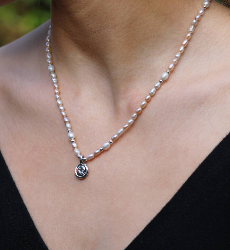 Sterling Silver Freshwater Pearl Necklace By Will Bishop Jewellery