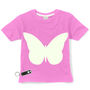 Butterfly Glow In The Dark Interactive Kids T Shirt, thumbnail 4 of 8