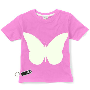 Butterfly Glow In The Dark Interactive Kids T Shirt, 4 of 8