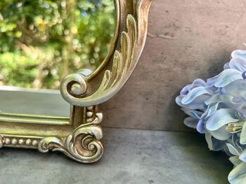 30cm Distressed Silver Baroque Crown Wall Mirror, 7 of 8