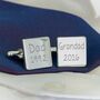 Personalised Name And Date Silver Cufflinks, thumbnail 1 of 4