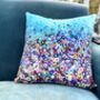 Blue Dotty Velvet Cushion, thumbnail 3 of 6