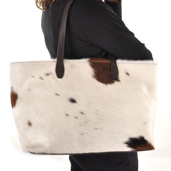 Vondie And Will Chocolate Tote Bag With Calf Hair, 3 of 5