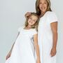 Personalised Mum And Daughter Matching White Cotton Nightdress Nicole, thumbnail 3 of 5