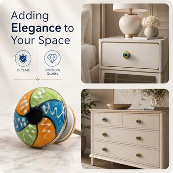 Carnival Swirl Ceramic Drawer Knob, 2 of 10