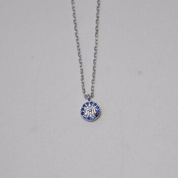 Sterling Silver Evil Eye Dainty Necklace, 2 of 7