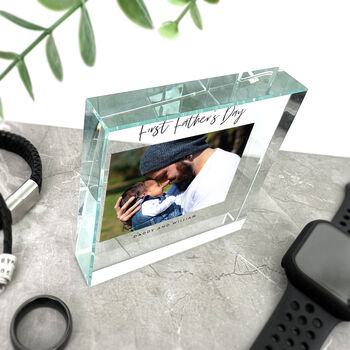 Personalised First Father's Day Photo Glass Token, 5 of 7