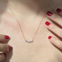 Cluster Sparkling Diamond Gemstone Gold Plated Necklace, thumbnail 2 of 5