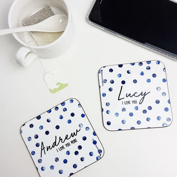 Personalised Dotty Coasters Pair, 6 of 8