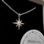 Handmade Sterling Silver North Star Birthstone Christmas Necklace: April Birthstone, thumbnail 2 of 12