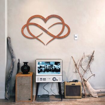 Metal Infinity Heart Art, Modern Love Wall Decor, 5 of 8