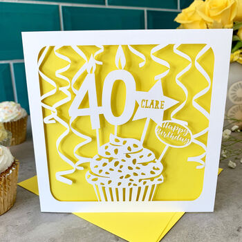 Personalised Cupcake 40th Birthday Card, 3 of 4