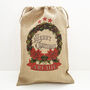 Personalised Traditional Wreath Christmas Sack, thumbnail 2 of 3