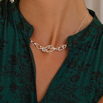 Rainbow Moonstone Organic Flow Statement Necklace, 3 of 6