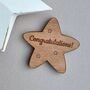 'Congratulations!' Wooden Star Pocket Token, thumbnail 1 of 2
