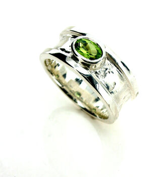 Sterling Silver Gemstone Drum Ring, 4 of 7