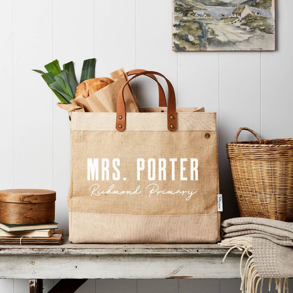 Classic Market Tote Natural Jute By Tillyanna