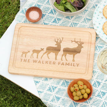 Personalised Stag Chopping Board Family Gift New Home, 3 of 5