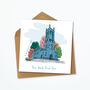 Personalised Bombed Out Church Card, Liverpool Skyline, thumbnail 2 of 4