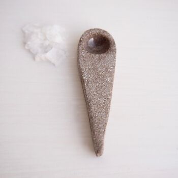 Handmade Mini Grey Stoneware Pottery Salt Spoon/Scoop, 6 of 7