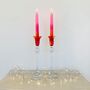 Pair Of Vintage Tall Glass Candlesticks ~ 21, thumbnail 1 of 6