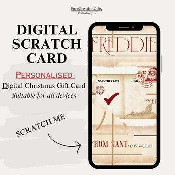 Personalised Naughty Or Nice List E Card, Digital Scratch Card, 2 of 7