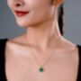 Botan Flower Natural Green Jade Necklace, thumbnail 8 of 11