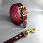 Burgundy Leather Whippet Collar And Matching Lead Set, thumbnail 1 of 10