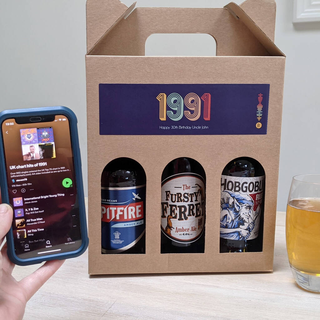 Personalised Special Year Beer Set And Playlist, 1 of 4