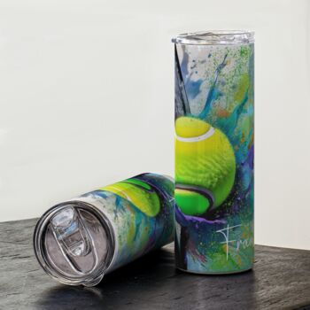 Personalised Tennis Insulated Travel Cup Add Name Tennis Gift For Him Or Her, 2 of 4
