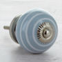 White Striped On Grey Cupboard Door Knob Drawer Handle, thumbnail 2 of 4