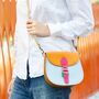 Recycled Leather Saddle Crossbody Bag, thumbnail 7 of 10