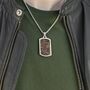 Personalised Men's Tiger's Eye Dog Tag Necklace, thumbnail 3 of 9