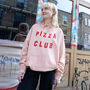 Pizza Club Men's Slogan Hoodie, thumbnail 4 of 5