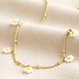 Beaded Daisy Satellite Chain Necklace In Gold Plating, thumbnail 2 of 6