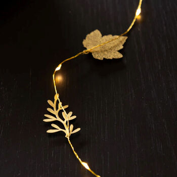 Gold Shimmer Falling Leaves LED Light Chain, 2 of 5