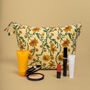 Bahar Yellow Floral Wash Bag, thumbnail 1 of 3