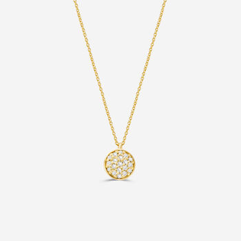 Gold Diamond Pave Circle Or Heart Necklace, 2 of 9