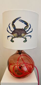 Pink 24cm Recycled Handmade Glass Table Lamp, 2 of 5