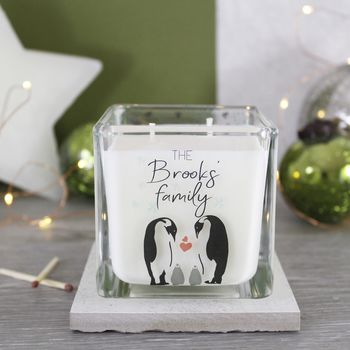 Penguin Family Christmas Scented Square Candle, 5 of 5