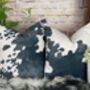 Cowhide Pattern Velvet Cushions Friesian, thumbnail 5 of 12