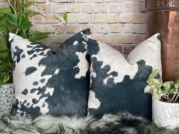 Cowhide Pattern Velvet Cushions Friesian, 5 of 12