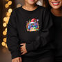 Black 'Elf Mode Activated' Kids Christmas Sweatshirt, thumbnail 1 of 4
