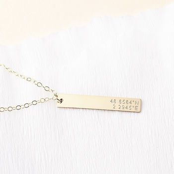 Personalised Coordinates Bar Necklace, 2 of 4