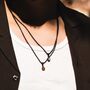 Mini Gold Tigers Eye Gemstone Pendant Necklace For Men, thumbnail 7 of 12