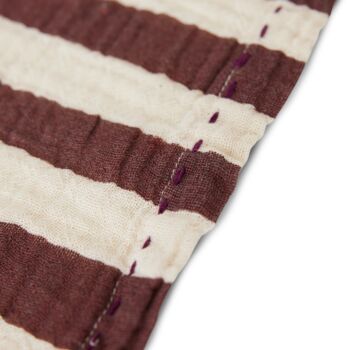 H Kliving Cotton Napkins Striped Burgundy Set Of Two, 2 of 5