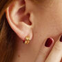 Chunky Ribbed Huggie Hoop Earrings, thumbnail 2 of 5