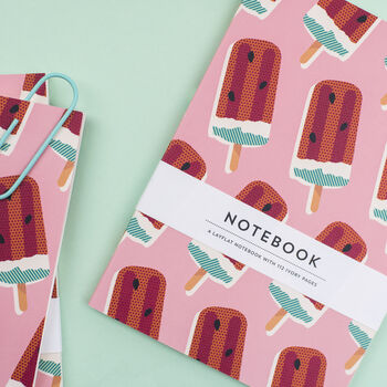Watermelon Lolly Pattern Paperback Swiss Bound Notebook, 3 of 8
