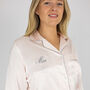 Personalised Embroidered Pink Silky Satin Nightshirt, thumbnail 1 of 5