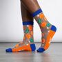 Oranges Fruit Combed Cotton Sheer Pop Socks, thumbnail 1 of 4